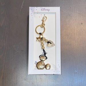 Elegant Gold Mickey Mouse Bag Charm Keychain